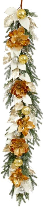 Magnolia Pine Gold Balls Garland 6FT