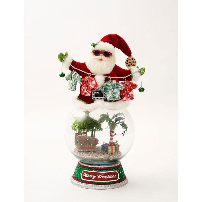 Kitschy Santa on Snowglobe 19"