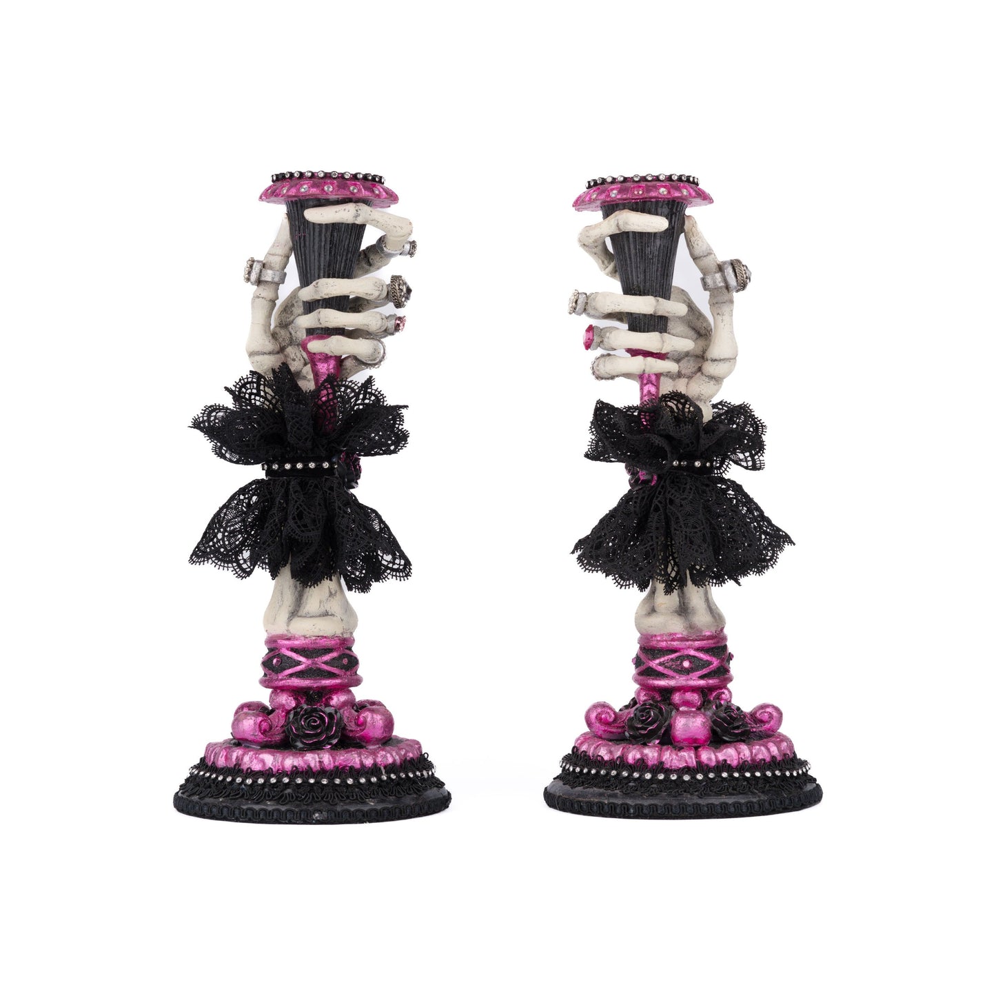Skeleton Hand Candle Sticks Set of 2 21.5"