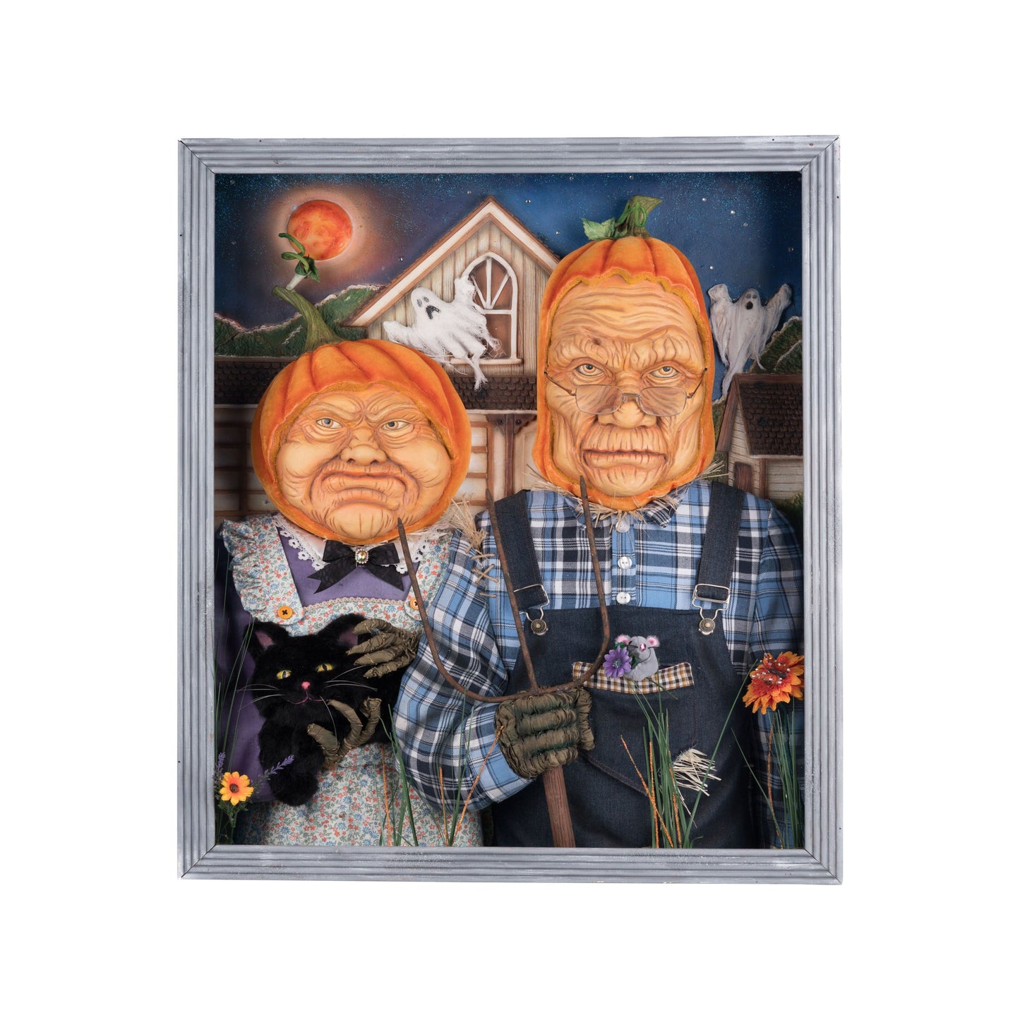 American Gothic Pumpkin Wall Piece 34"