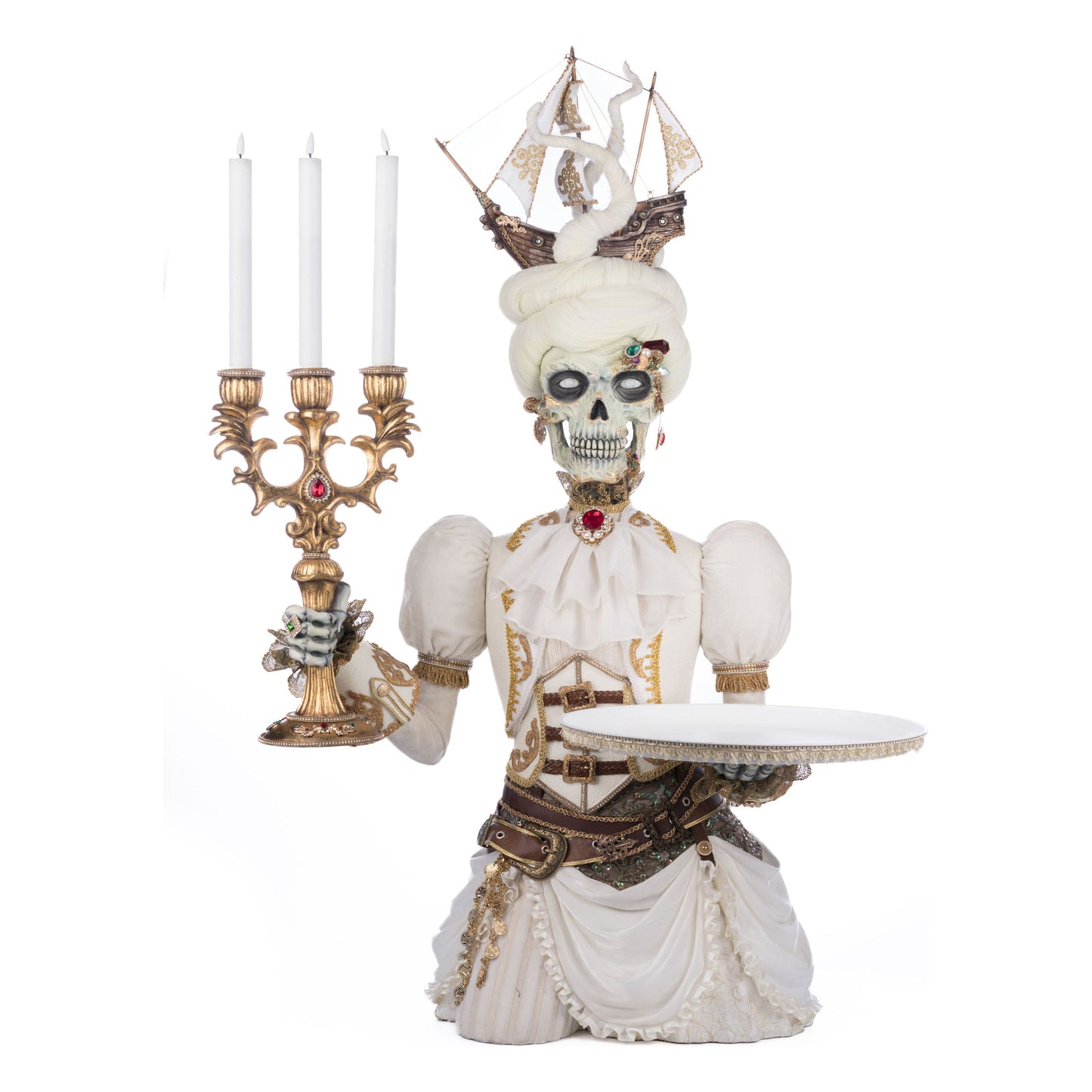 Lady Adelaid Apparition With Candelabra And Tray 39"
