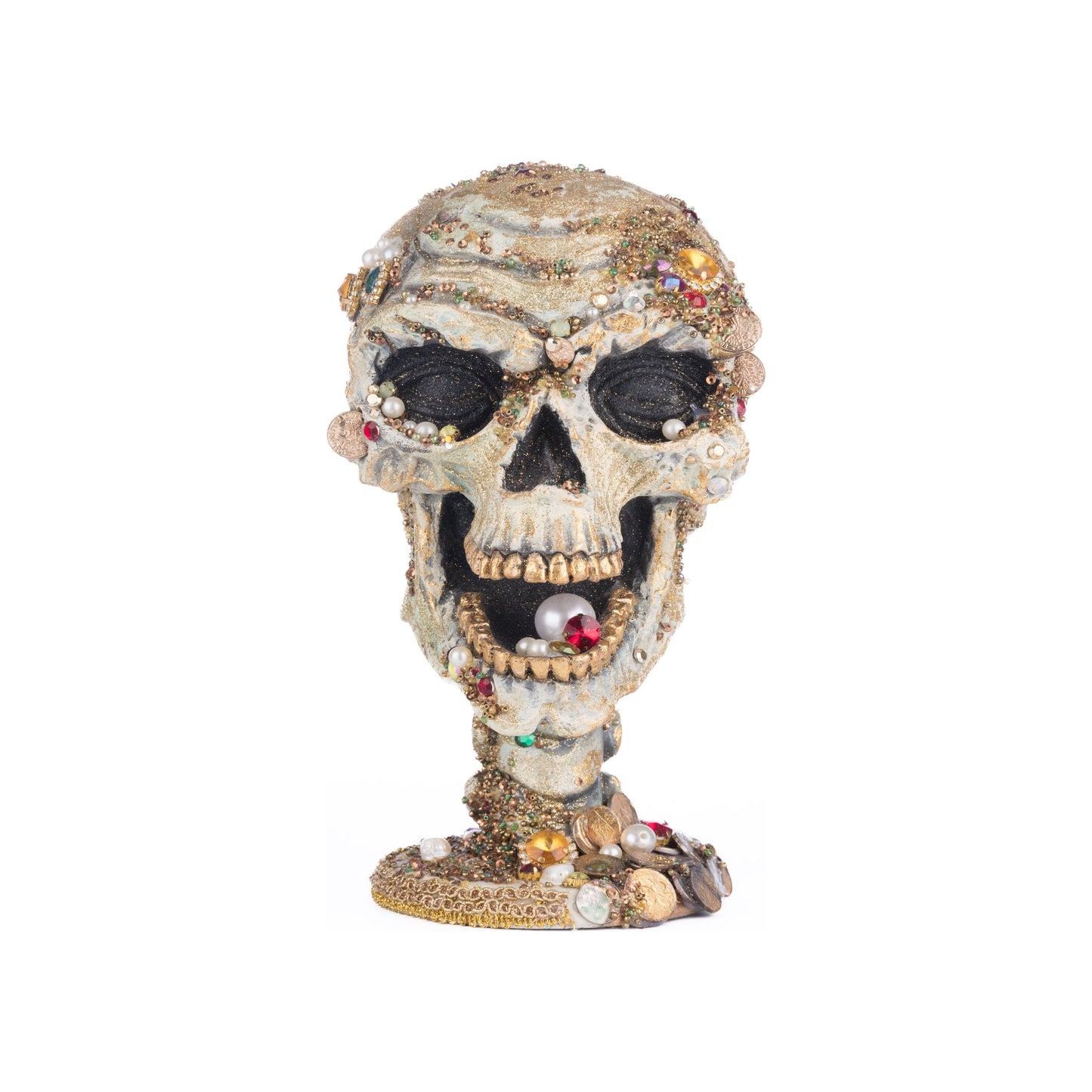 Treacherous Treasure Tall Skull Tabletop 11"