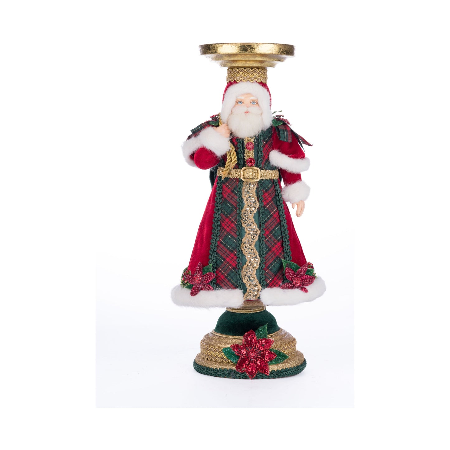 Holiday Magic Santa Candlestick 13.5"