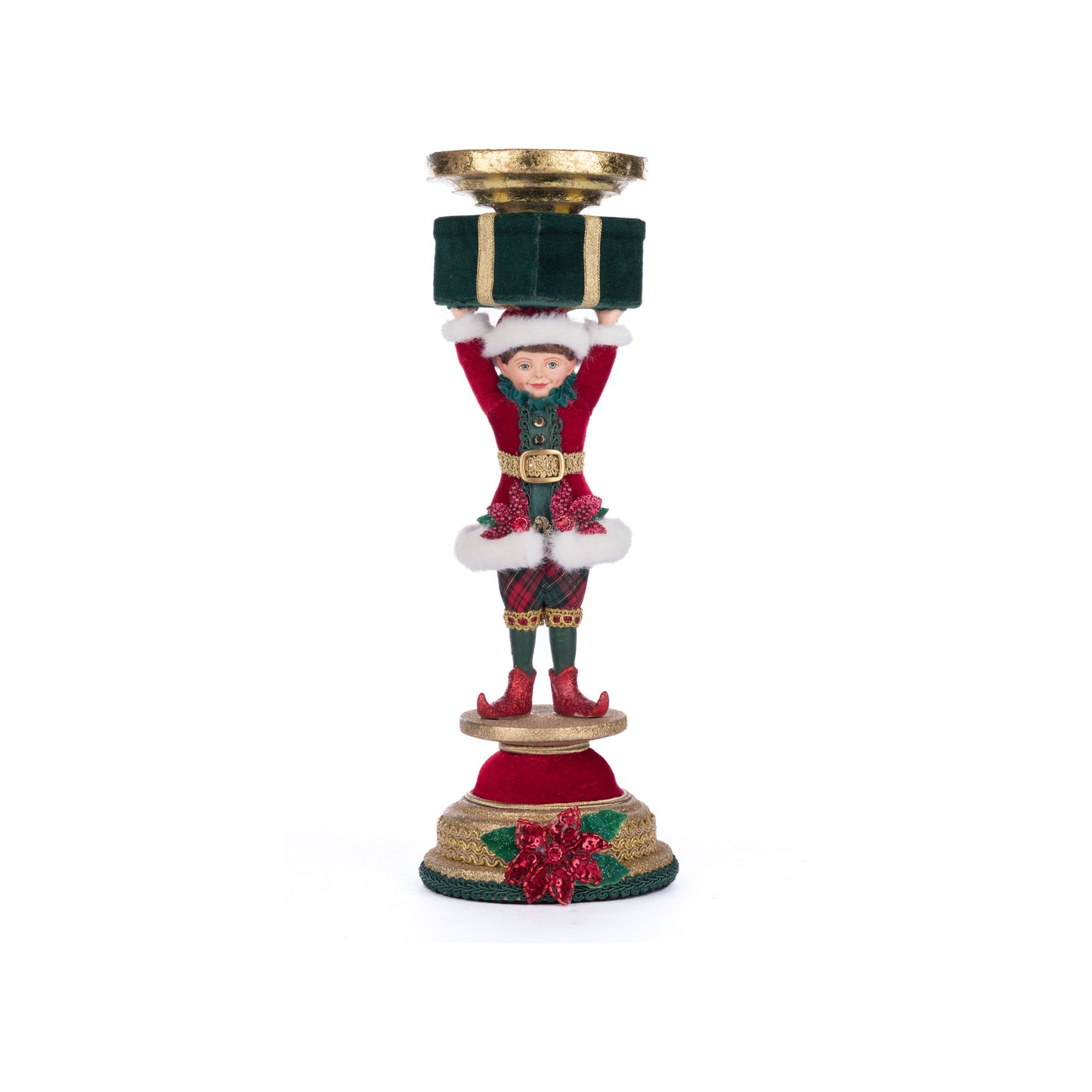 Holiday Magic Elf Candlestick 13"