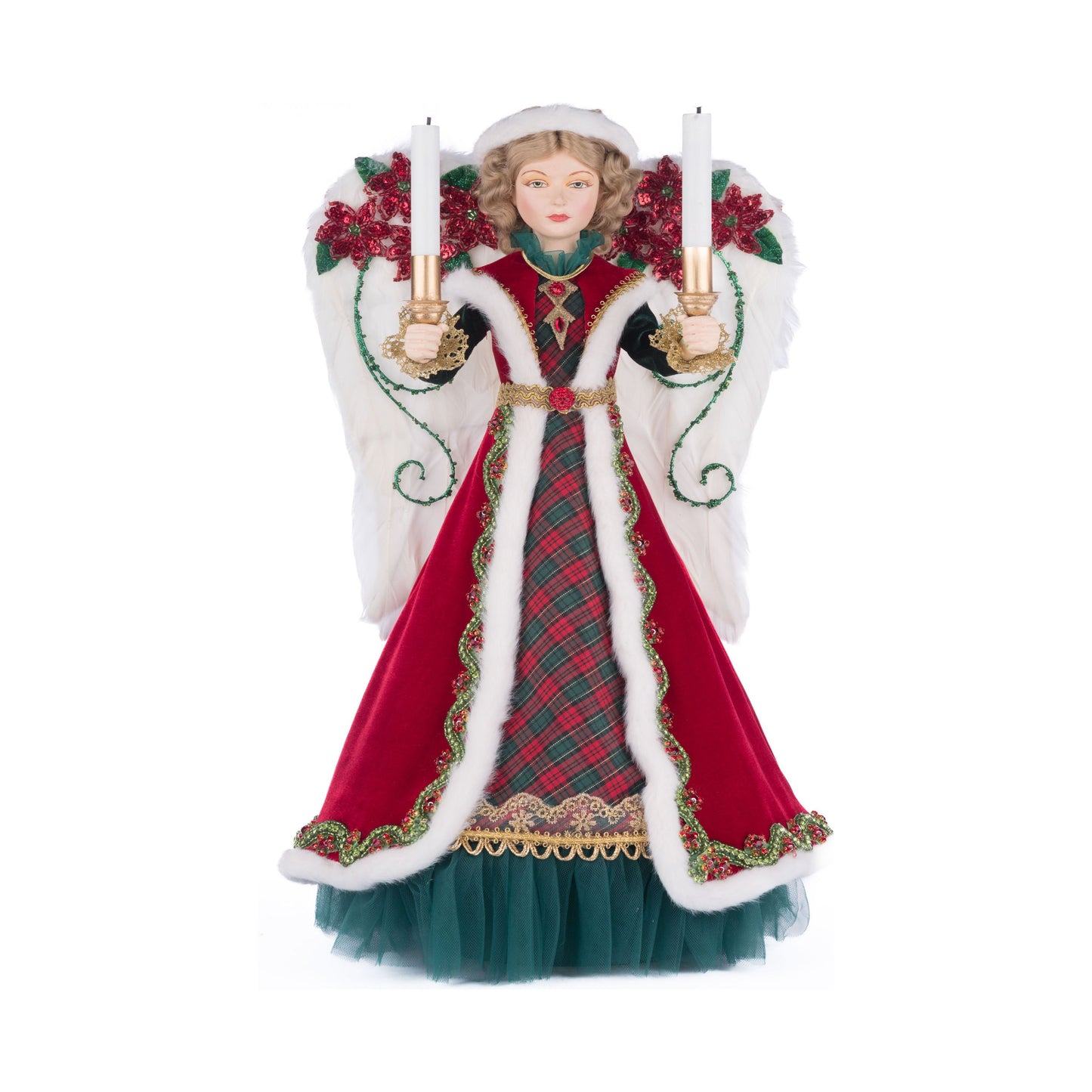 Penelope Poinsettia Angel Tree Topper 20"