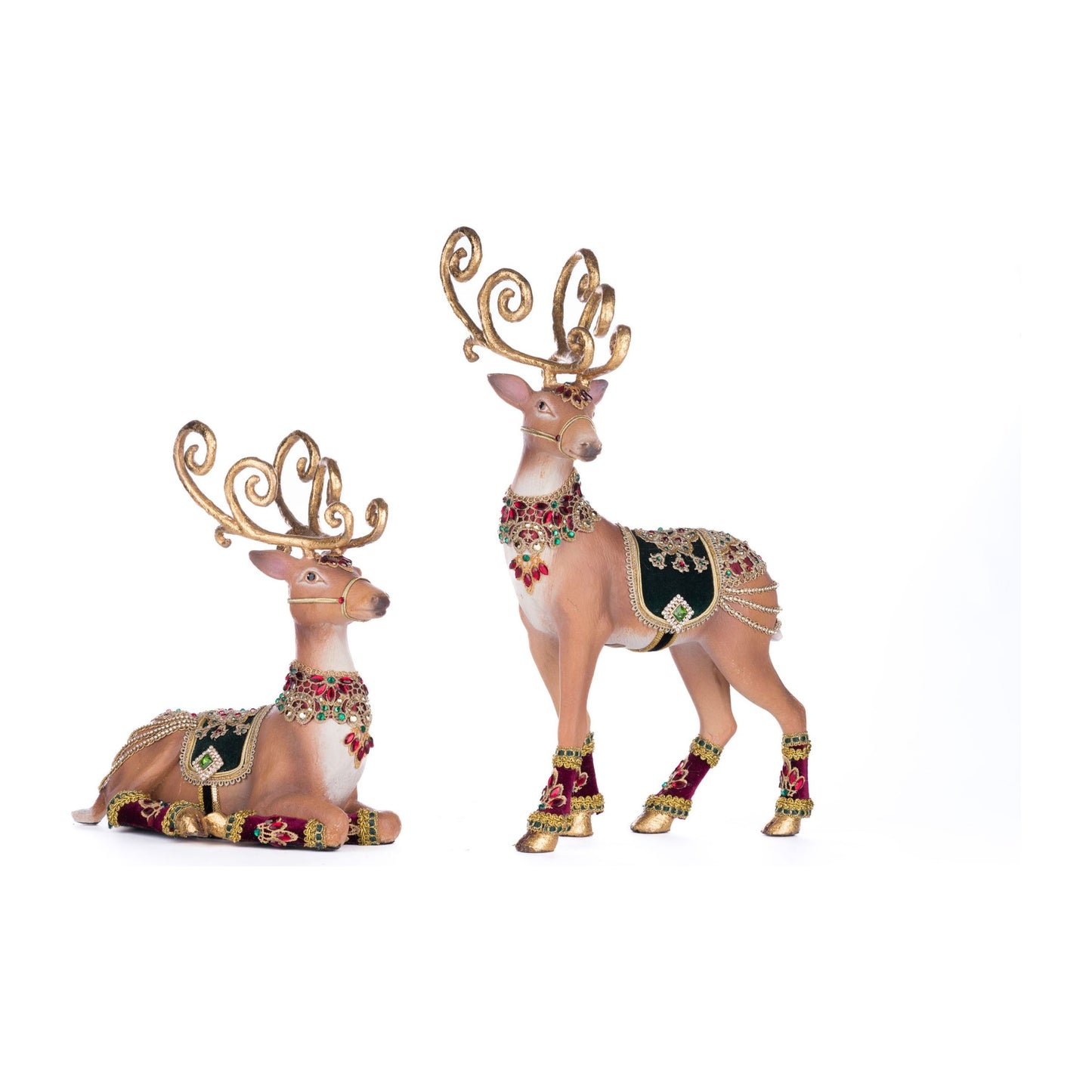 Christmas Castle Deer Set/2 15"