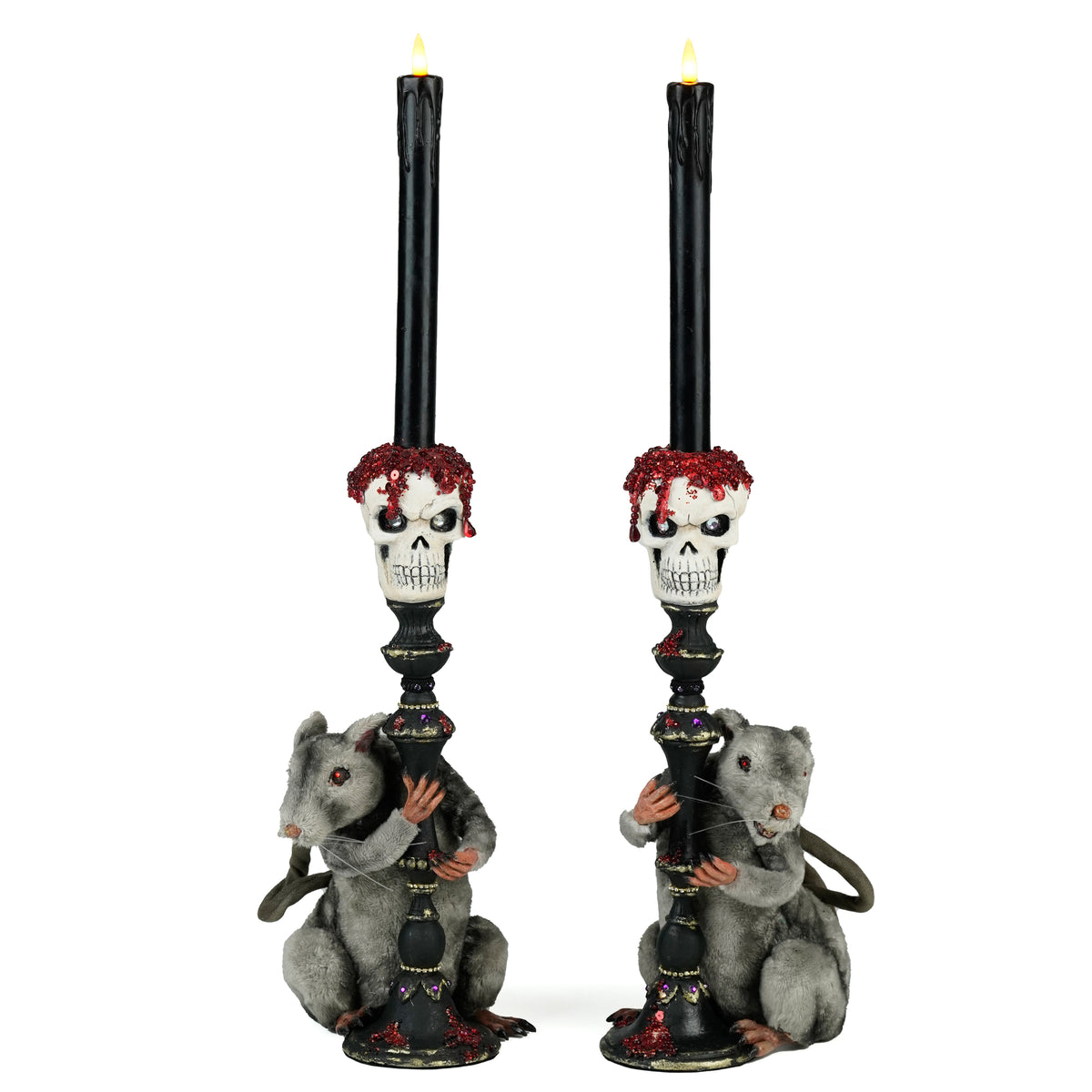 Rat Candlestick Holders Set/2, 20x7x5