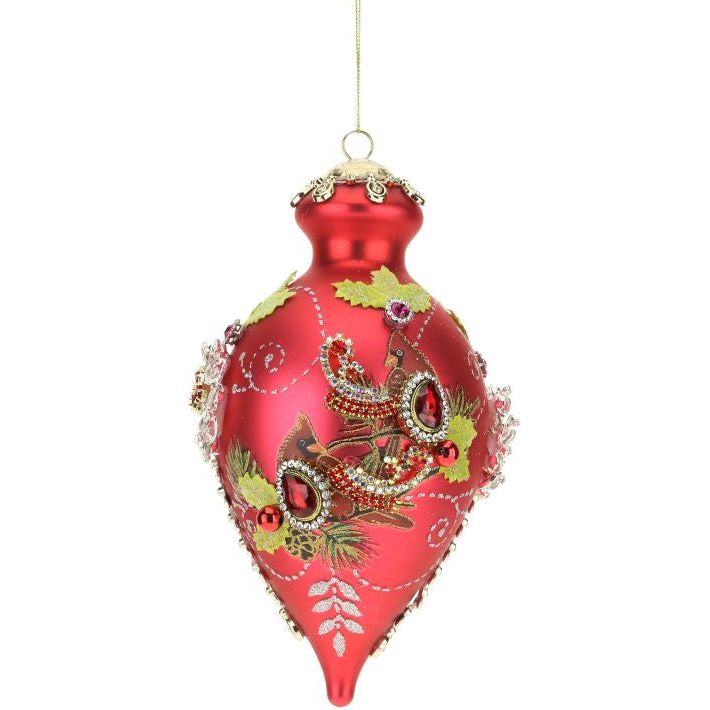 King's Jewel Finial Orn. RED6"