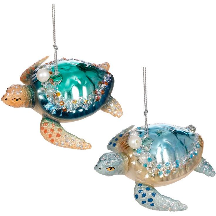 Fancy Turtle Orn 4 x 1.5" set of 2