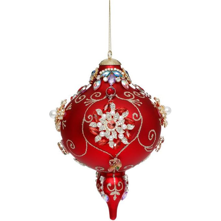 King's Jewels Extra Fancy Finial Red 8"