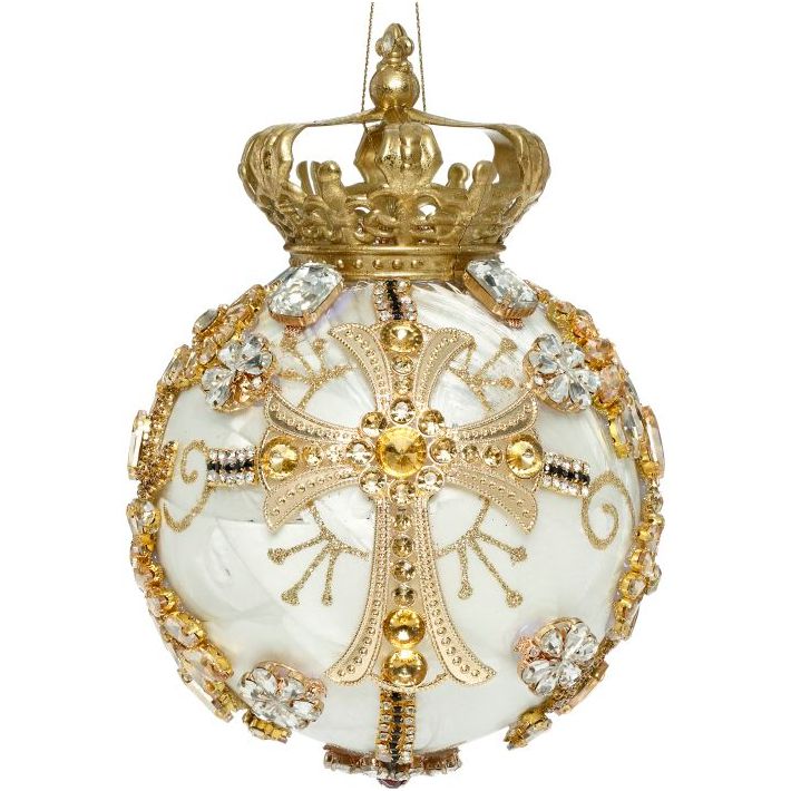 Crown Jewels Ornament, Ivory 7"