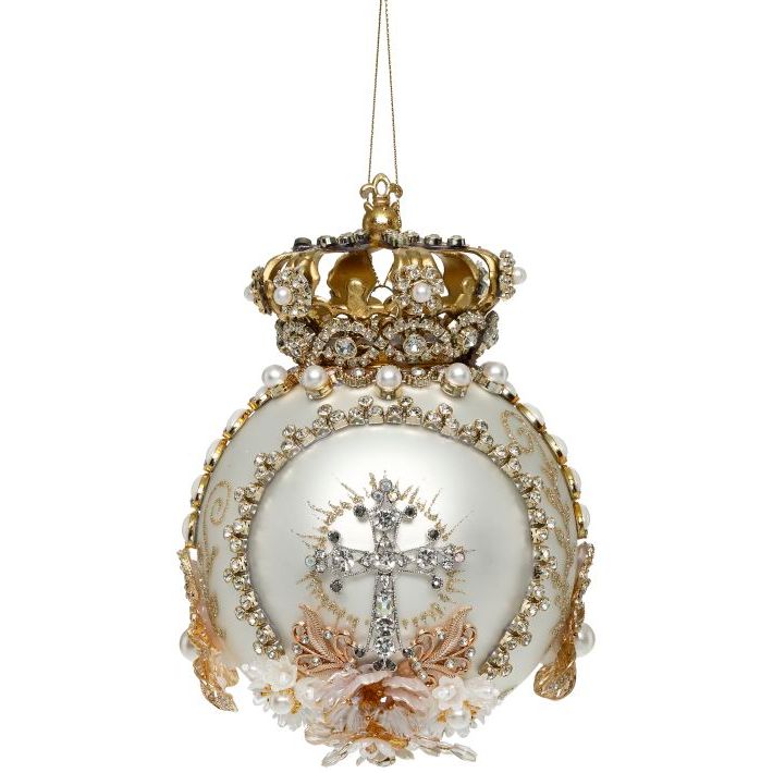 Crown Jewels Ornament, White - 7"