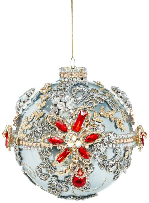Kings Jewel Ball Ornament, Blue - 5"