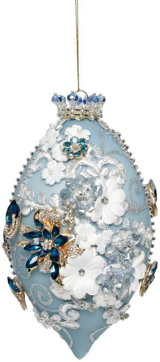 Kings Jewel Finial Ornament, Blue - 8"