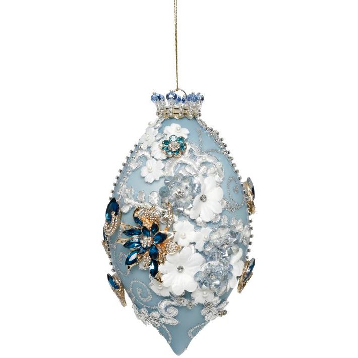 Kings Jewel Finial Ornament, Blue - 8"