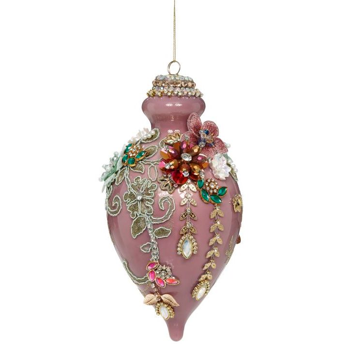 Kings Jewel Fancy Finial Ornament, Mauve - 8"