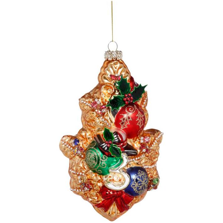 3 French Hens Jewelled Orn 8"