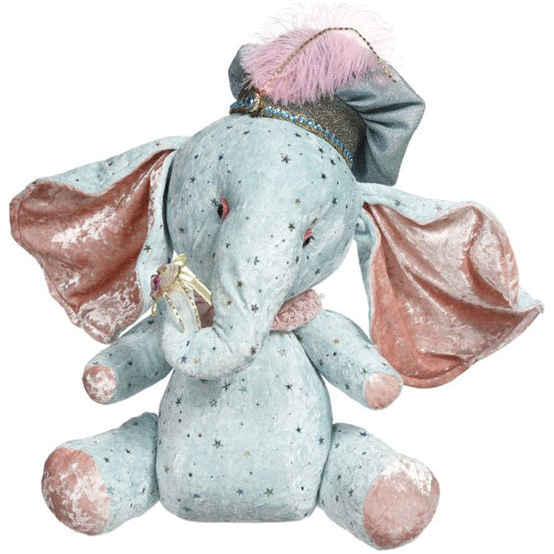 Sitting Elephant Blue L. 19"