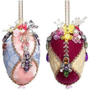 Jeweled Egg Orn A 6" set of 2