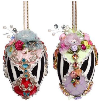 Harlequin Egg Orn B 6"set of 2