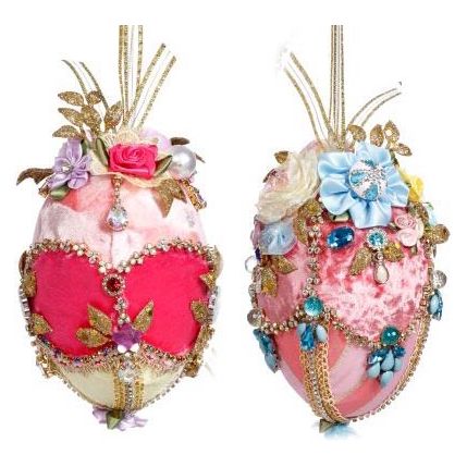 Jeweled EasterEggs 6"set of 2