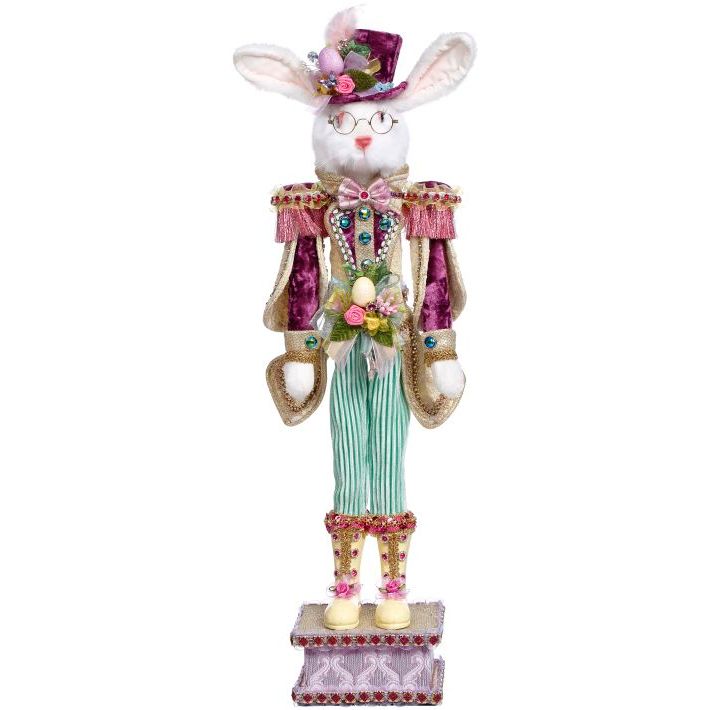 Rabbit Nutcracker Green, Sm 24.5"