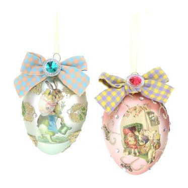 Easter Rabbit Ornament 4" set of 2