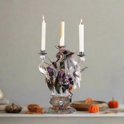 Broomstick Acrea Witches Candle Holder 18"