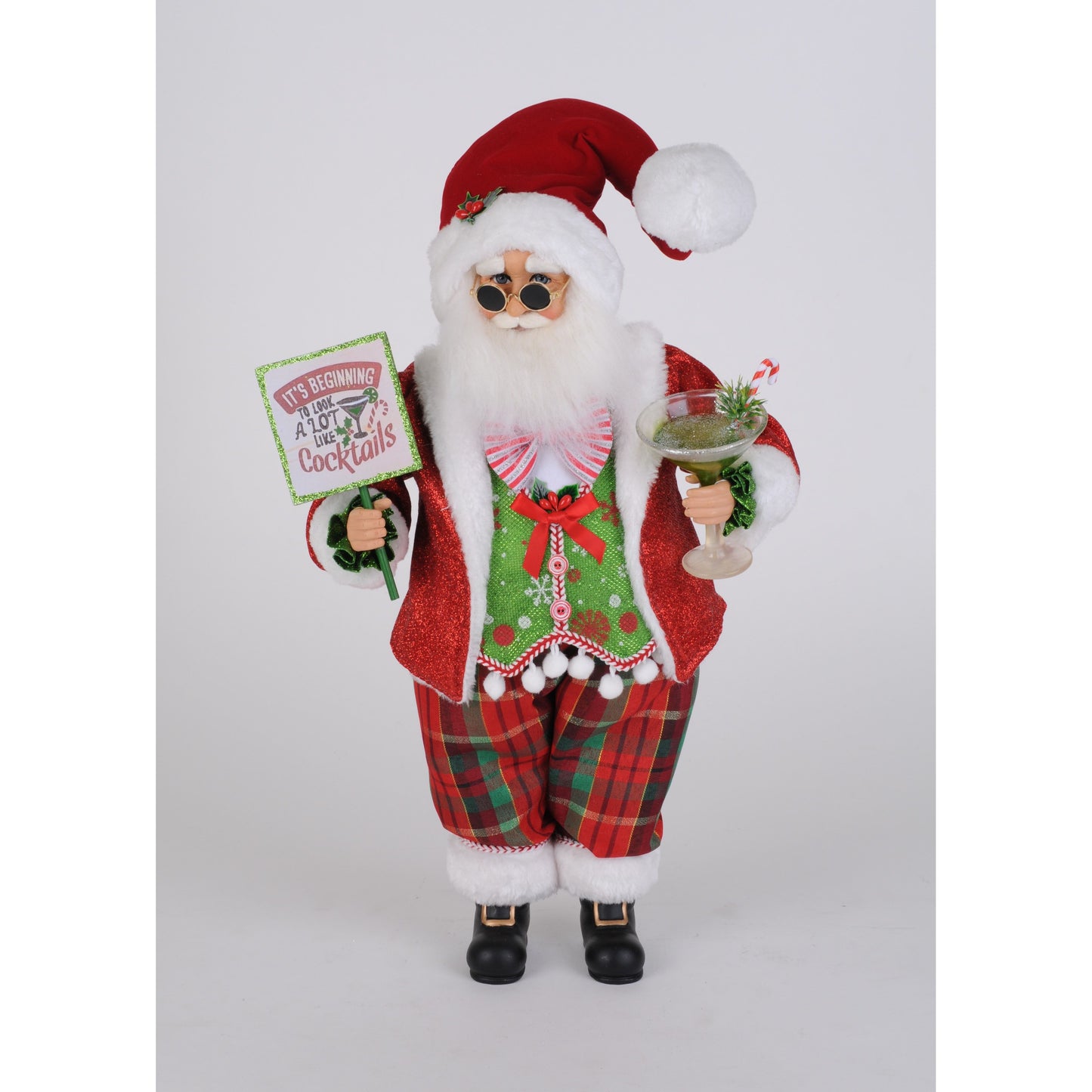 Christmas Cocktails Santa 19"