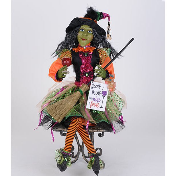 Glitzy Wine Witch 24"