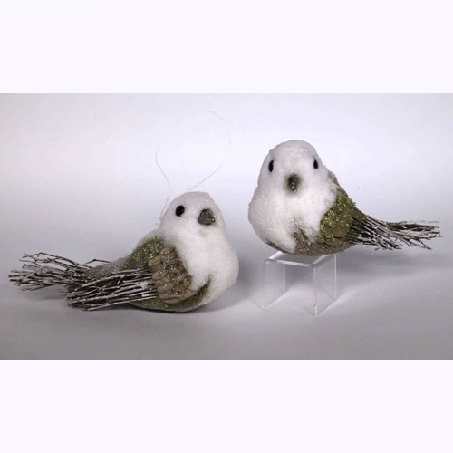 Sparkle Fiber Doves 5" (set of 2)