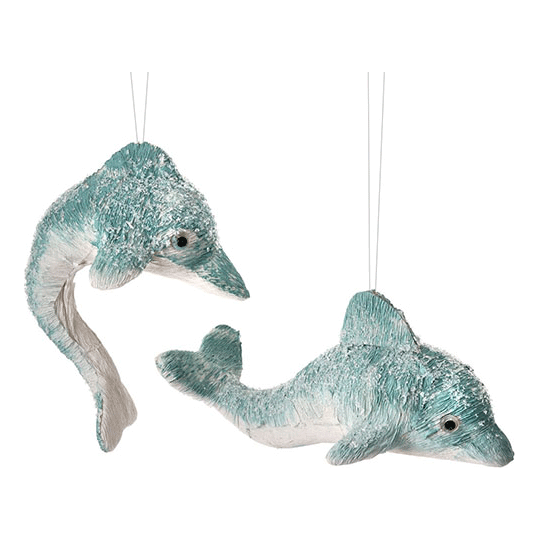 Dolphin Ornaments set of 2 7"