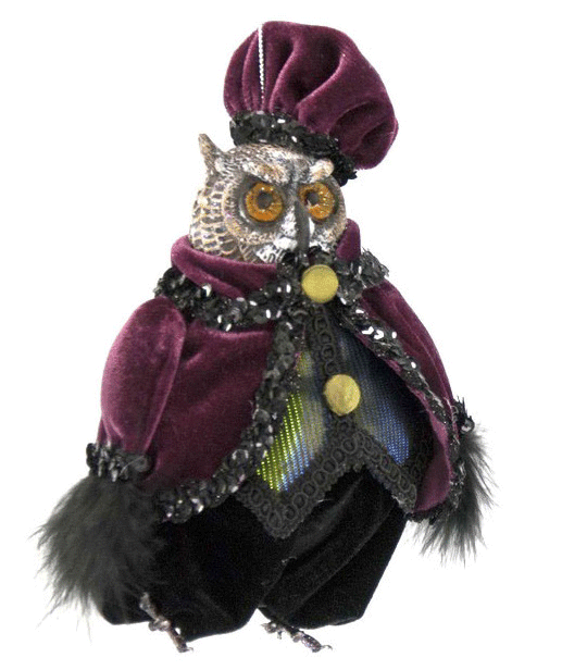 Witches Owl Ornament 6"