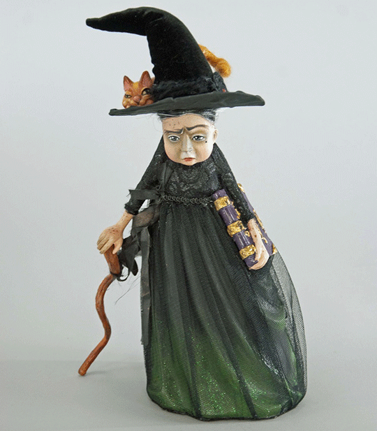 Witch with Cat 13"