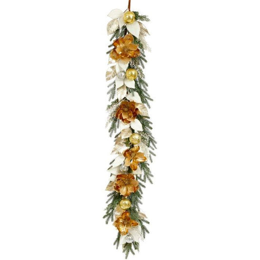 Magnolia Pine Gold Balls Garland 6FT