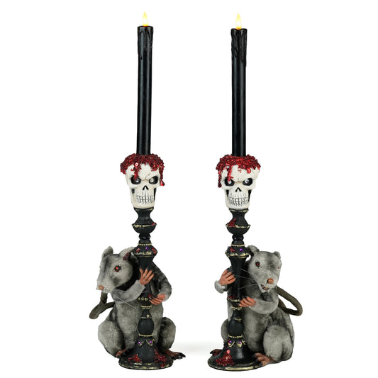 Rat Candlestick Holders Set/2, 20x7x5