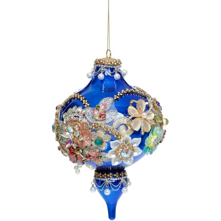 King's Jewels Extra Fancy Finial Blue 8"