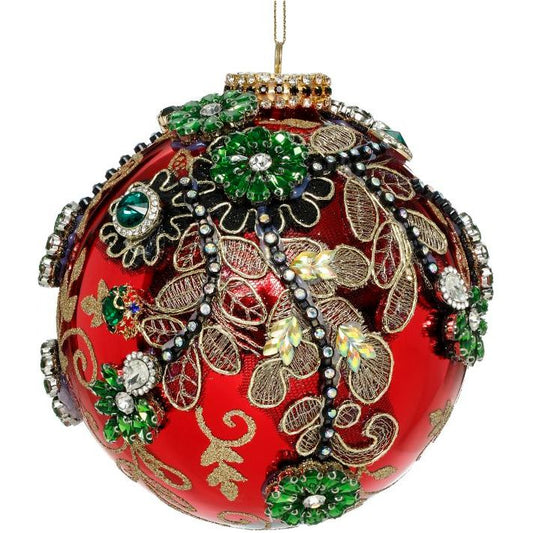 King's Jewel Ball Ornament, Red 5"