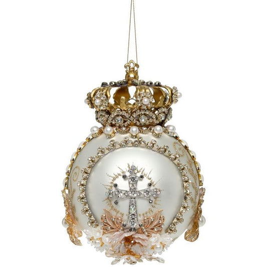 Crown Jewels Ornament, White - 7"