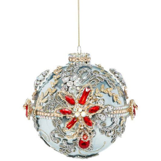 Kings Jewel Ball Ornament, Blue - 5"
