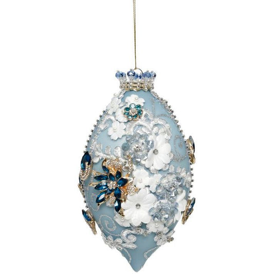 Kings Jewel Finial Ornament, Blue - 8"