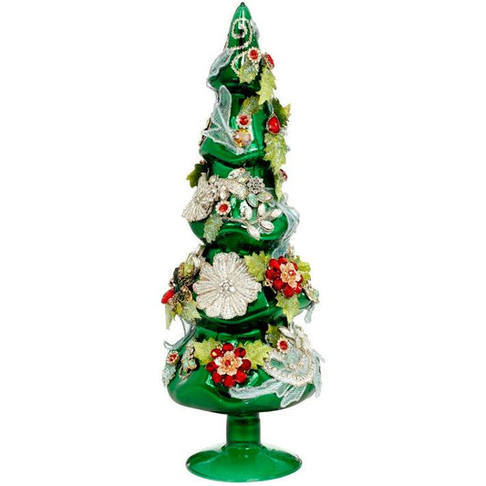 Jeweled Tree, Green, Sm 14"