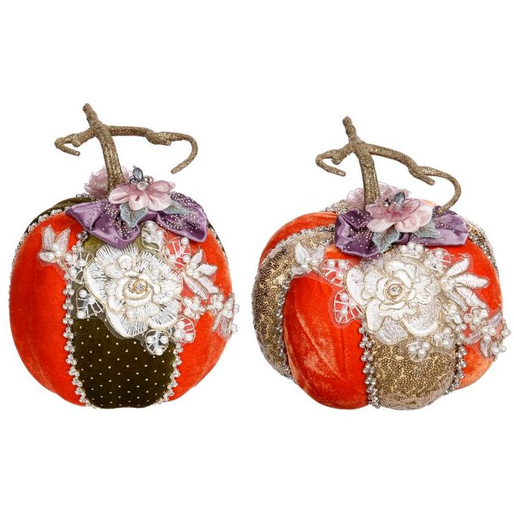 Elegant Pumpkin 7.5" set of 2