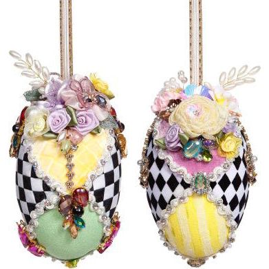Harlequin Egg Orn A 6" set of 2
