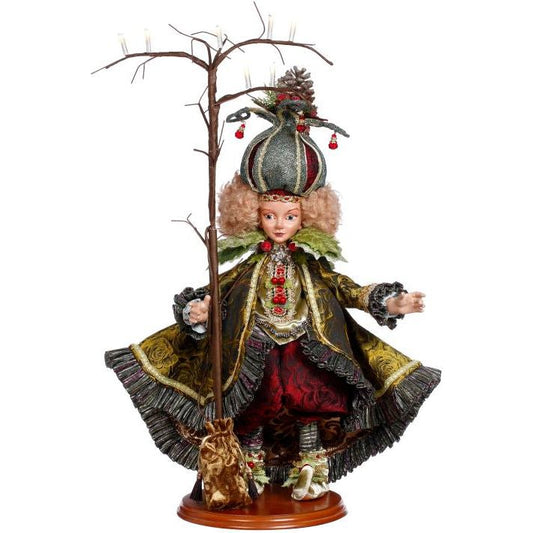 Forrest Elf Girl With Led Tree 23"