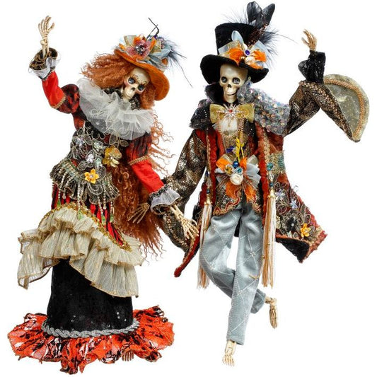 Mr and Mrs Gothic Skeleton SM 20" Set Of 2