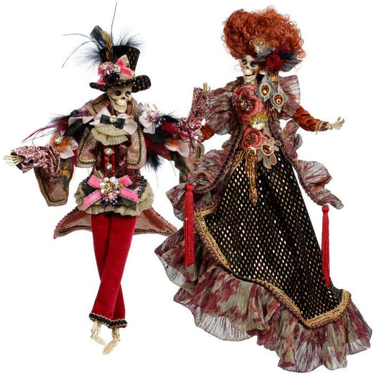 Mr and Mrs Red Carpet Skeleton SM 20" Set Of 2