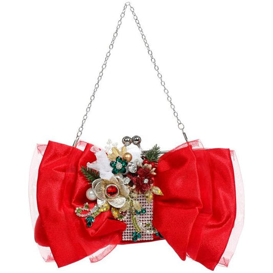 Red bag, Ribbon Shape Purse - 10" x 5"