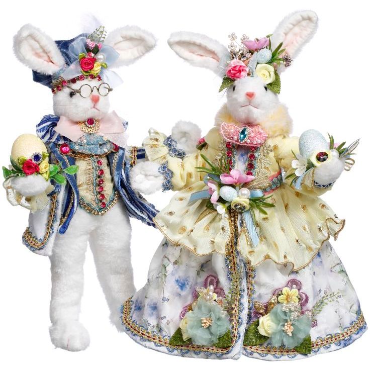 Mr & Mrs Cottontail Rabbit, Sm 12–13" Set/2