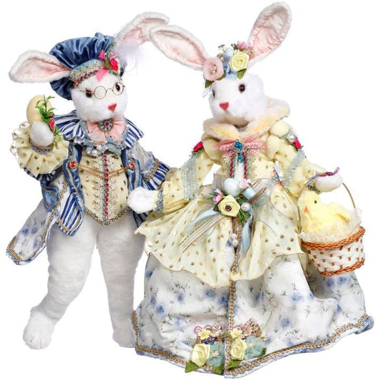 Mr & Mrs Cottontail Rabbit, Med 22" Set/2